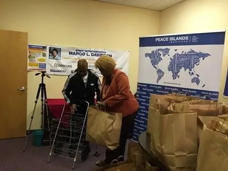 Food distribution for Thanksgiving